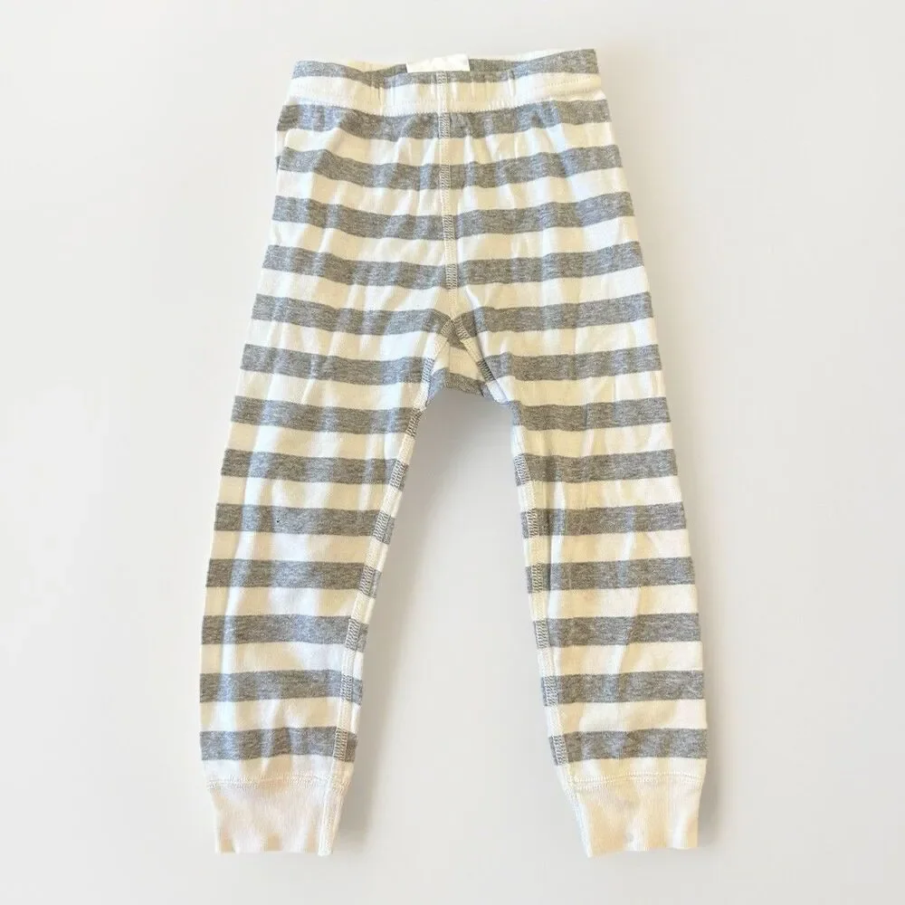 Hanna Andersson Size 3T Long John Pajama Pants Grey White Striped